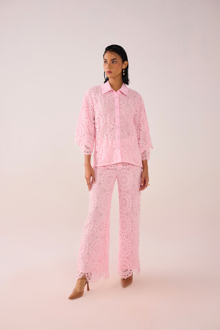 Pink Flora Lace Co Ord Set