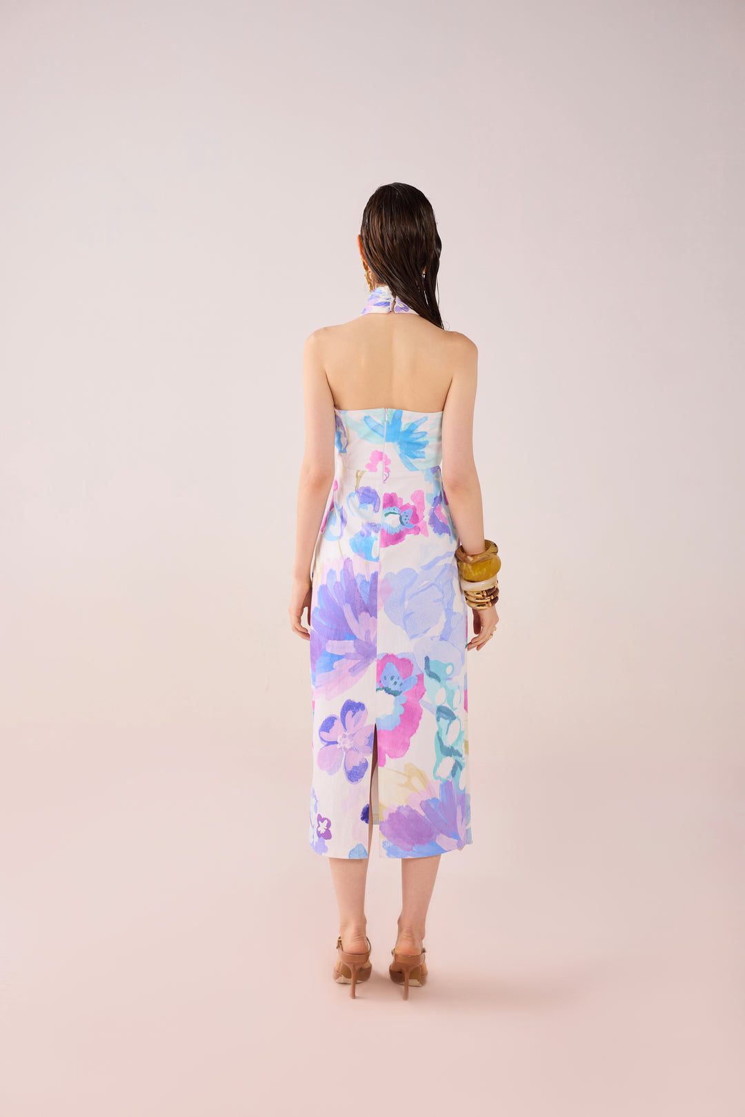 Acqua Floral Draped Midi