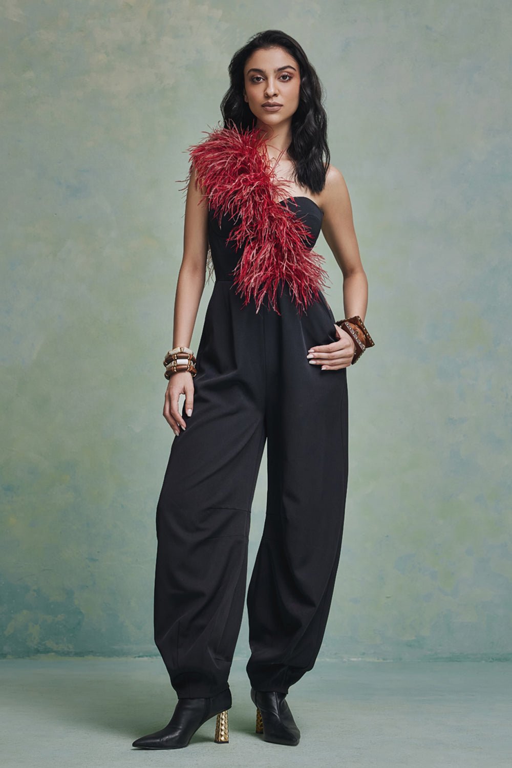 Zia Feather Jumpsuit - Zabella