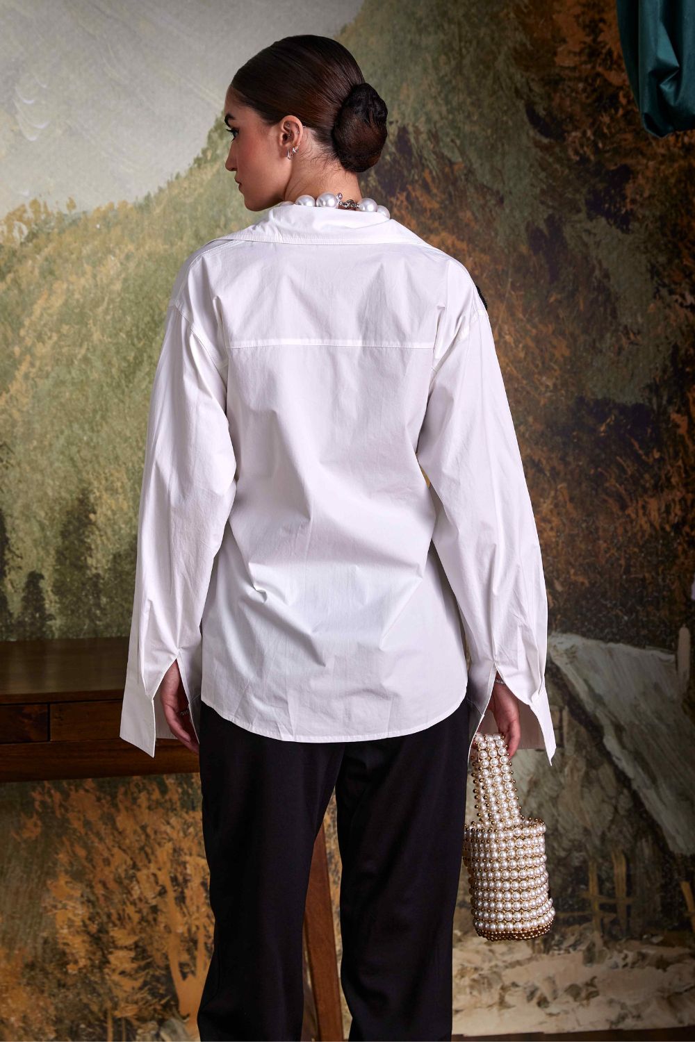 White Hand Embellished Shirt - Zabella